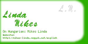 linda mikes business card